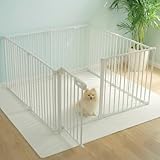 【アワード受賞・人気ブランド】 YouTen(ユーテン) ペットサークル ペットケージ 折りたたみ 犬 ケージ 犬 ゲージ 大型犬 中型犬 ゲージ 犬 サークル 室内 (ドア付き８枚セット本体 | ホワイト)