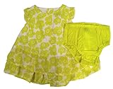 ロサン パンツ付きベビーワンピース 白Xイエロー花柄 6-9M 718-7035