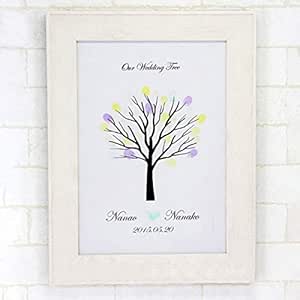 Amazon Co Jp 名入れ無料 ウェディングツリー フレーム付き 結婚式 贈り物 短納期 ウエディングツリーセット 記念品 名前入れ無料 フレーム付き プレゼント ツリーシルエットタイプ ブラック ホーム キッチン