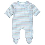 Under the Nile Side Snap Footie Giraffe Stripe (6m) by Under the Nile