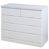 タンスのゲン 国産 鏡面タンス 完成品 幅90cm 4段 マカロン ピュアホワイト 02010111 WH