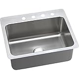 Elkay DPSSR2722101 20 Gauge Stainless Steel 27 x 22 x 10 Single Bowl Dual/Universal Mount Kitchen Si