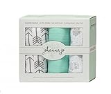 ベビーおくるみブランケットPack of 3 in Gray & Green {矢印& Owls }