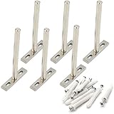 LUCKYBEE 70mm x 123mm 5" ブラケット 金具 棚受け フローティング 隠し 差し込みタイプ キャットステップ 建築金具棚受 棚 テレビ 家庭用 (6, 銀色)