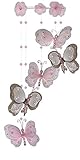 The Butterfly Grove Chloe Butterfly Nursery Mobile Hanging Nylon Layered Decor, Pink/Brown by The Bu