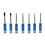 SODIAL 7 x 六角スクリュードライバー修理ツールキット RCヘリコプタープレーンカー適用 ブルー