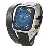 エレコム アップルウォッチ バンド Apple Watch 41mm 40mm 38mm スリムタイプ 2重巻き ソフトレザー チャコールグレー AW-41BDLWJGY