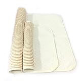 オーガニックコットン 防水 おむつ替え シート ベビー キッズ マット お出かけ用にも便利な 大小 2枚 セット (4重層（コーナー紐、パイル地有）)