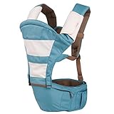 5 in 1 Durable Multifunctional Hip Seat and Baby Carrier Sling Strap (blue green) by Baby Lovess