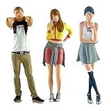 Freneci 3ピース 1/64スケール ミニチュアフィギュア 樹脂フィギュア 写真撮影用小道具 手描き 手描きフィギュア ミニチュアシーン