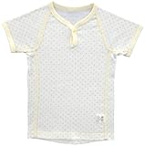 ベビーストーリー メルマ加工 水玉柄フライス 立体裁断 半袖1ボタンシャツ 80cm クリーム EF14114 日本製