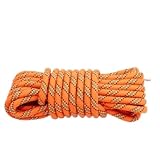 Joxoilso 14mm/16mm/18mm/20mm 静力ロープ 多用途 10M/20M/30M/40M/50M 耐摩耗性 耐荷重4200kg 双鉤付属 (16mm*30m,オレンジ)