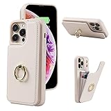 【J.DL直営店】iPhone 14Pro ケース 財布型 iPhone14 pro 背面ケース おしゃれ カード収納 背面収納 アイフォン14 プロ 背面カード 360°回転リング スタンド機能 手触りが良い 女性用 人気 上質 ベージュ