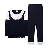 ALUP- 秋と冬 - パジャマ家庭綿無地レース家庭服 ( 色 : As shown , サイズ さいず : M )