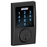 Schlage be469nx-cen世紀タッチスクリーンデッドボルト接続内蔵アラームと、マットブラック