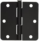 Cosmasフラットブラックドアヒンジ3.5 "インチx 3.5 "インチwith 1 / 4 "インチ半径コーナー – バリエーション親 ブラック FBA_37595