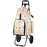 QIMHUI ショッピングキャリー 撥水加工 保温保冷 32リットル 最高荷重20kg ショッピング カート (ひまわりちゃん)