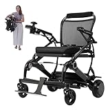 SINCEBORN電動車いす 軽量（わずか12Kg ）100%カーボンファイバー製 折り畳み コンパクト 坂道可能 リチウム電池 運転免許不要 CE認証 高齢者 室内室外兼用 日本語説明書付 (ブラック)