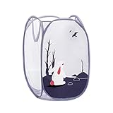 ストレージバッグ、hatop折り畳み服ストレージバスケットメッシュ服ランドリーバスケットポータブル下着バスケット パープル 1236