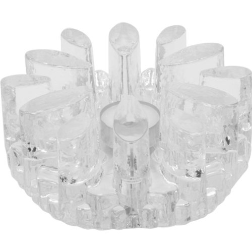 【難あり・箱なし】 ポーランド製 (ラヴィーダ）旧ベルモンド ガラスキャンドルウォーマー 菊 大 [ティーウォーマー]