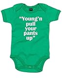 (ヤンギン　パンツを上げなさい。) "ur Pants Up", プリント　ベビースーツ - グリーン/白 12-18 ヶ月SST027/BZ10/Kel