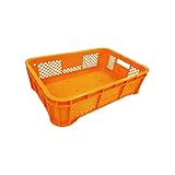 安全興業 ハーフコンテナ平底 オレンジ ×10