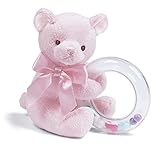 Bearington DottieピンクTeddy Bear with Shaker Baby Rattle 5 "