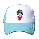 キッズ メッシュキャップ 通気性 大人気 ダンス ハット ハッピー 猫 アドベンチャー おしゃれ 帽子 カジュアル ストーリート系ライトブルー プリント付き 無地