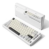 ATTACK SHARK X86 ゲーミングキーボード ワイヤレスキーボード キーボード bluetooth ワイヤレス 無線 リニア カスタマイズリニア抹茶スイッチ ガスケットマウント CNC ナノオイルスプレー加工 アルミニウム素材使用 PBTキーキャップ ホットスワップ 5層パッド 75% 81キー アンチゴースト 日本語説明書【技術基準適合証明219-249332】(スターライト)