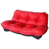 レザー二人掛けリクライニングソファ (レッド) 【厚みのある贅沢な座り心地/汚れにくい素材/5段階調節可】