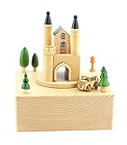 家のためのヨーロッパの城と車の木製のオルゴールのファッションの装飾