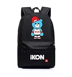 韓流グッズ IKON VIP ファッション B.I Bobby 可愛 SHOW TIME バッグ リュックサック (ブラック)