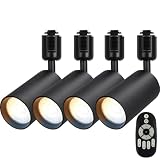 szbritelight ダクトレール スポットライト LED 100W相当 調光調色 ライティングレール用 一体型照明 集光タイプ 10W 高輝度 高演色 取付簡単 角度調節可能 リモコン付き（電池別売） ブラック