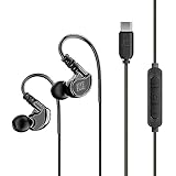 o M6 Sport USB-C Wired Earbuds with Memory Wire Earhooks, Noise Isolating in Ear Headphones for Running/Gym/Workouts, USB Type C Headset with Microphone and 3-Button Remote