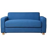 アビライト 大川家具 収納庫付き 2人掛け ファブリックソファ ブルー SKT-0036