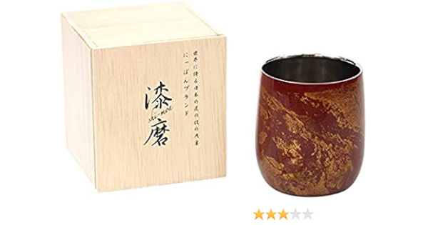 Amazon 漆磨漆流し2重ロックカップ ダルマ 赤 ビャクダン Scw D502 ロックグラス オンライン通販