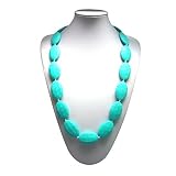 Turquoise Baby Teething Toy Nursing Mom Necklace Infant Chew Beads Silicone Baby Teether Toys Mom Pe