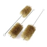 uxcell　ブラス　ワイヤー　チューブ　ブラシ　60mm直径　クリーン　ツール　30cm長さ　3本いり