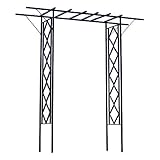 国華園 鉄製ガーデンパーゴラ・菱 1個 幅180×奥行56×高さ194(cm) 間口100cm パイプ20mm角 ブラック 鉄製 アイアン バラアーチ パーゴラ