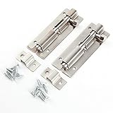 防犯グッズ ステンレス鋼製 丸落とし ラッチ錠 フランス落し ドア・窓・扉の補助錠 3インチ（約7.5x3x1cm） 2組セット