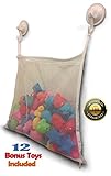 Bath Toy Organizer + 12 BPA-Free Bonus Baby Toys - Extra Large Mesh Net Storage Bag - Innovative Bot