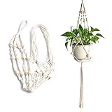 AWHAO　プラントハンガー　吊り下げ　植物ハンガーネット　植木鉢ホルダー　棉ロープ　手織り　装飾　おしゃれ　レトロ