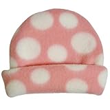 【未熟児】【低出生体重児】【早産児】【NICU】用 フリース帽子ピンクドット (2300-3000g)