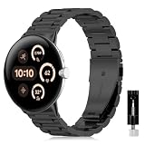 SumNeol バンド Google Pixel Watch 4 41mm(2025)/Google Pixel Watch 3 41mm/2/1対応 金属ステンレススチール ベルト 時計バンド 交換ベルト 替えバンド ビジネス風 ステンレス製 調整工具付き グーグル ピクセルウォッチ4 41 mm(2025)/3 41 mm/2/1用 - ブラック