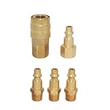 Baosity 3タイプ選べる　鋼製カプラー　1/4 インチ　クイックカプラ　プラグ　メスプラグ　オスプラグ　エアーホース用　金具　プロ　エアオペレート装置 - ゴールデン