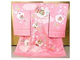 お宮参り 女の子初着　着物　正絹　刺繍と絞り手毬花文様　ug217