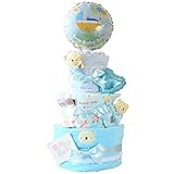 ベビーアルテ アナノカフェ うさちゃん くまちゃん 3段 おむつケーキ 【おむつ:パンパースSサイズ】くまちゃんブルー