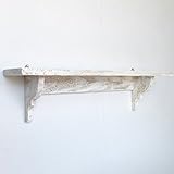 天然木製 ウォールシェルフ 飾り棚 ディスプレイラック 壁掛け棚 おしゃれでアンティークな飾り棚幅45cmPW