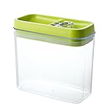 OUNONA 保存容器　保存ケース　乾物保存　食品貯蔵容器　プラスチック　軽食 お菓子 米 小麦粉 おやつ 抗菌タンク 収納ケース（緑色透明）