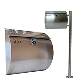 郵便ポスト郵便受けおしゃれ大型鍵付スタンドプレミアムステンレスシルバー色ポストpm281s-pm062-1